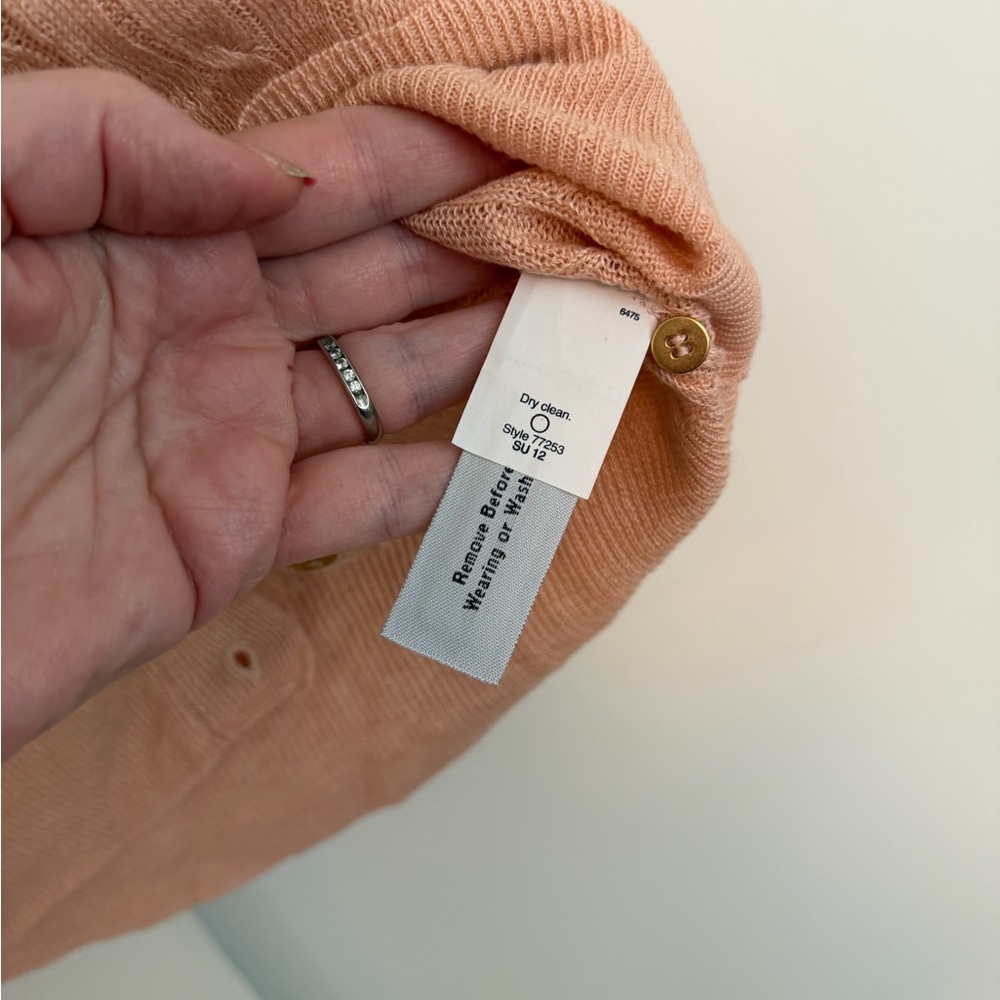 NWT JCrew Women's Pink Linen Cardigan Sweater - Picture 6 of 6
